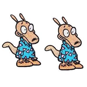 (2) Rocko Life Cartoon Embroidered Patch Set of 2 Patches Iron On Sew Badges